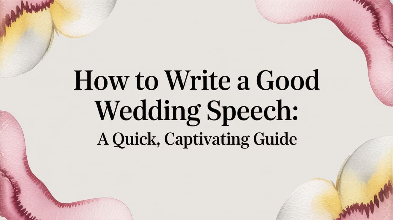 How to Write a Good Wedding Speech: A Quick, Captivating Guide