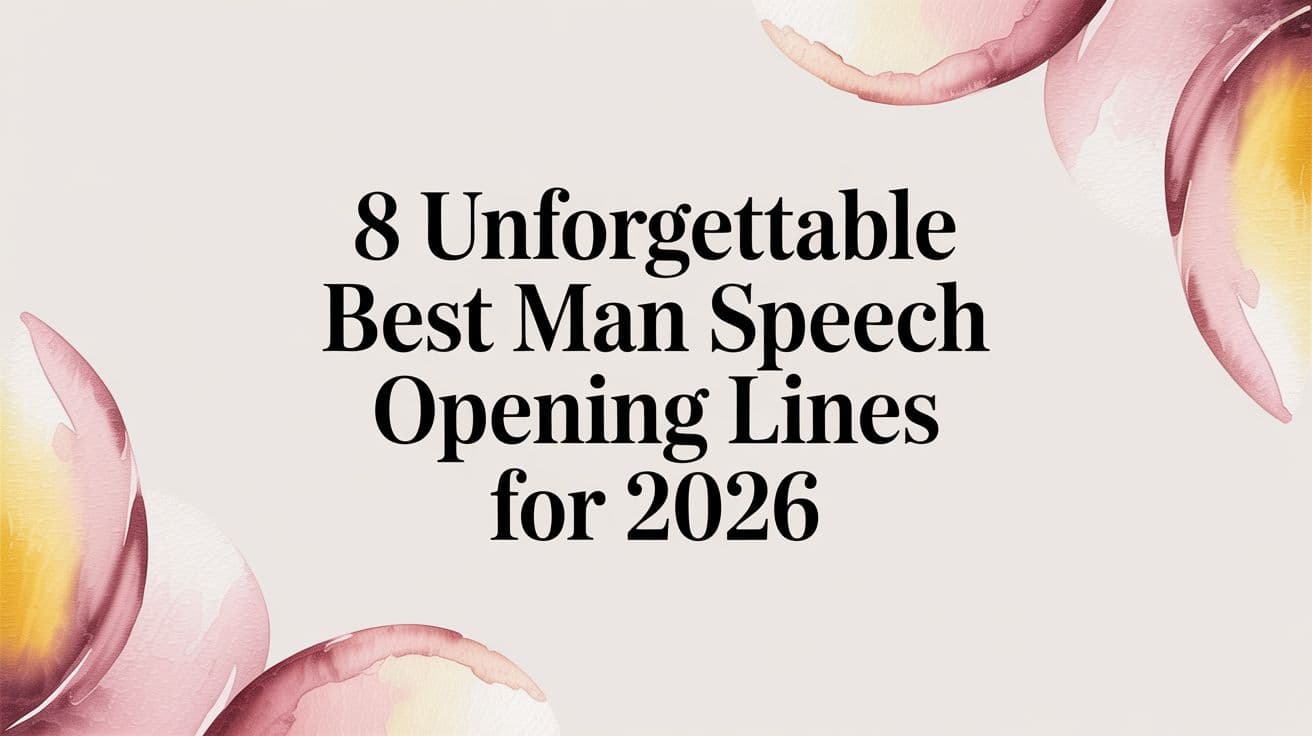 8 Unforgettable Best Man Speech Opening Lines for 2026